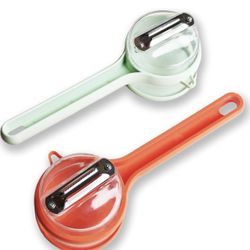 2 x 2-Piece Vegetable Peeler Set - Stainless Steel Potato Peeler and Fruit Peeler, Ideal for Kitchen Use, Apple Peeler, Carrot Peeler, Orange Peeler w
