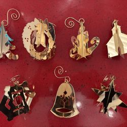 Vintage 1977 Danberry mint gold Christmas ornament collection