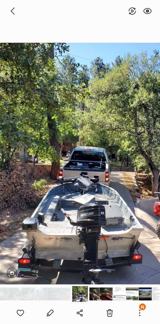 1990 Bass Tracker V16 Boat Runs Great. $3200 