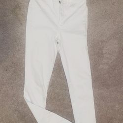 Womens American Eagle White Skinny Jeans Size 6 X-long