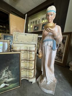 Life size statue renaissance Grecian Lady cherubs