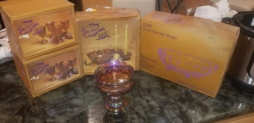 Gold carnival glass Indiana glass co lot