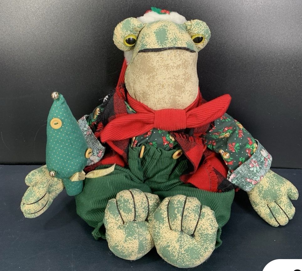 Avon Christmas Frog Plush 1996 Stuffed Animal “My Collection”
