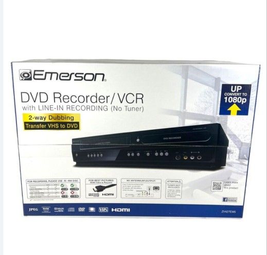NEW Emerson DVD-R VCR with Line-in Recording