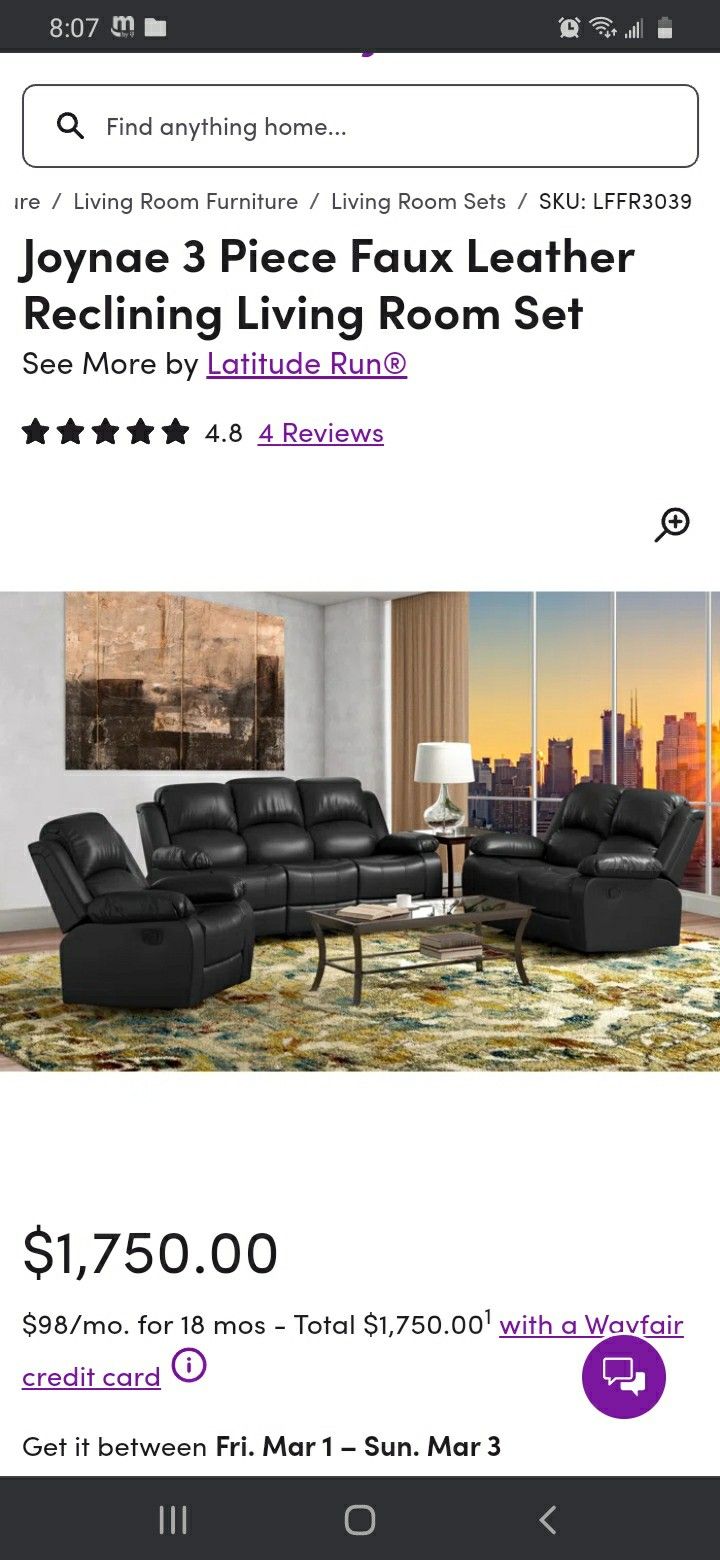Black Couch Set