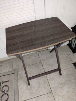 Dark Brown Folding TV Tray Table