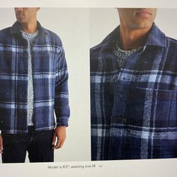Men’s Plaid Shirt Jacket - Large 