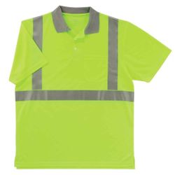 Tenacious Ergodyne Glowear High Visibility Shirt 8295 - Lime Green Polo