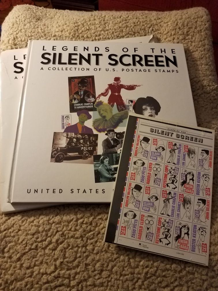 Legends of the silent screen book with stamps