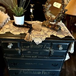 Vintage Black French Farmhouse Dresser 