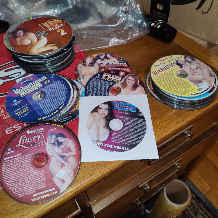 Adult Xxx Po®n Movies Lots Of BBW Big Girl,C#m swallow,Gangb@ng,teen,Lesbian,Girl/Girl, Black On White,Old Stock DVDs. 85 Total.