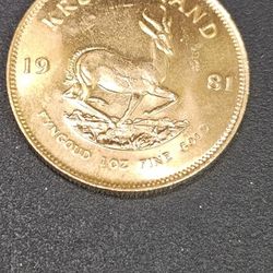 1 ounce Gold Krugerrand 1981 Spot + $50