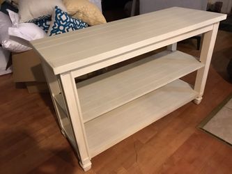 Console table white solid wood