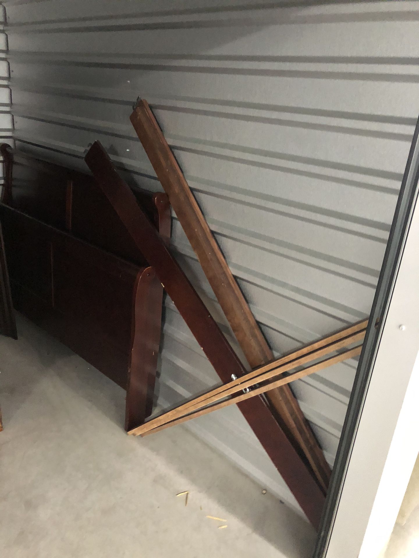 Free Queen Cherry Wood Sleigh Bed Frame
