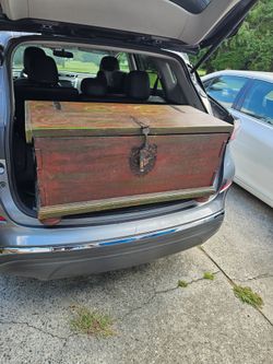 Antique Wooden Trunk with Iron Hardware