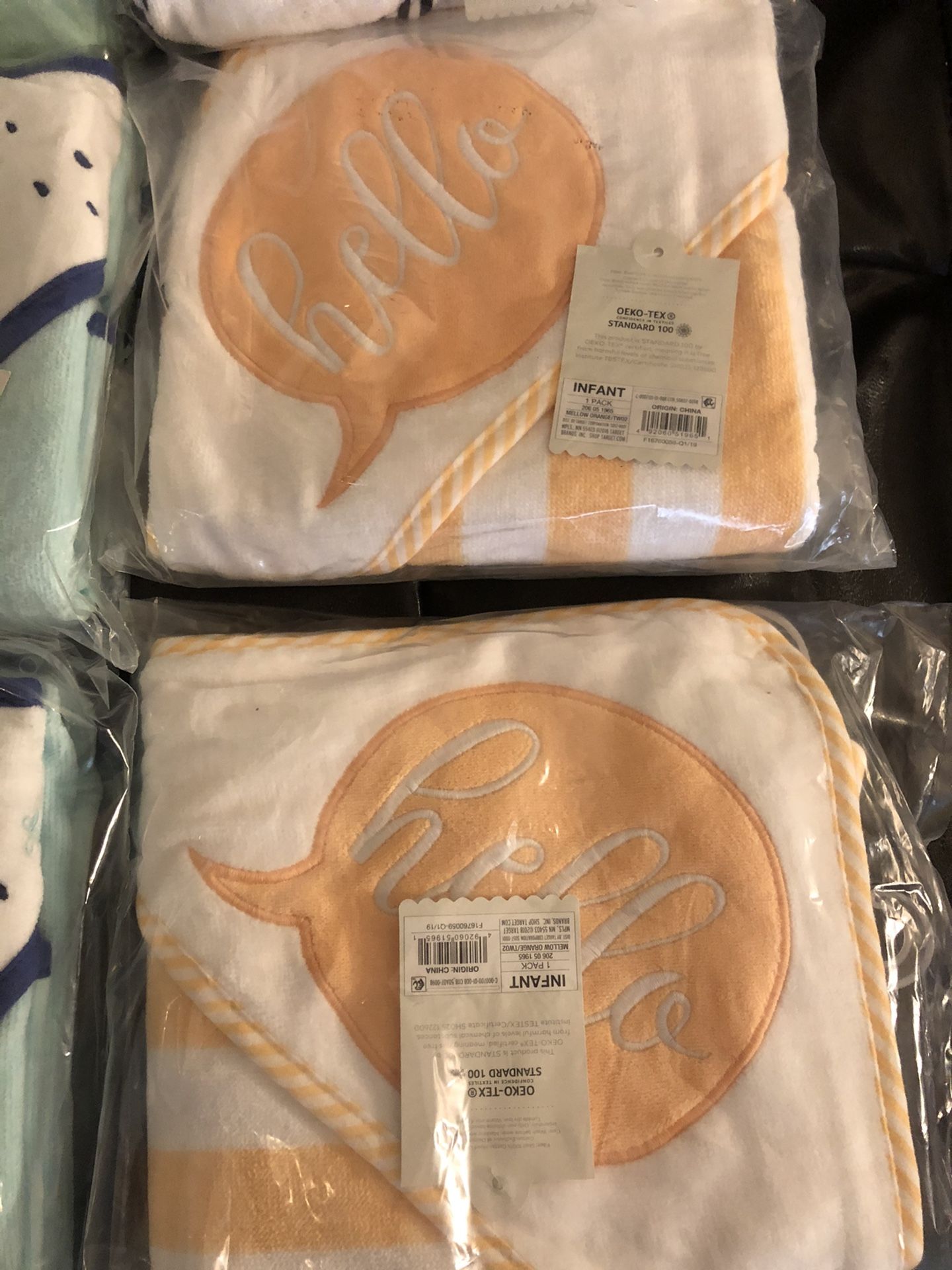 Brand new baby hooded bath towels seven dollars each