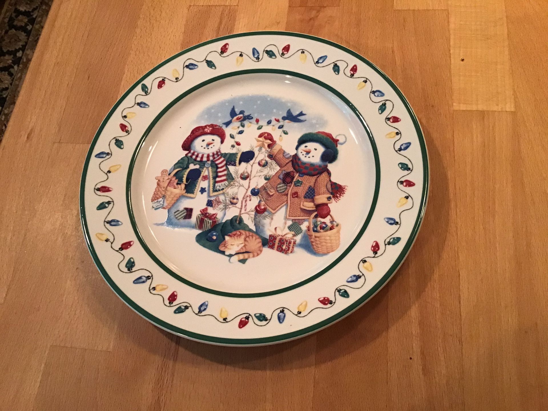 Longaberger plate “snow friends” plate