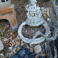 Really Special Concrete Angel 2 Piece Garden Fountain 