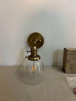 New Gold Wall Lamp whit Light 💡 ( Hardwired/ only one )