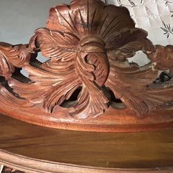 Indonesian Hand Carved Wood Wall Shelf/Sconce 