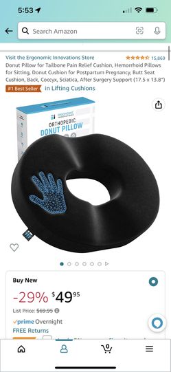 4.4 out of 5 stars15,869 Reviews Donut Pillow for Tailbone Pain Relief Cushion, Hemorrhoid Pillows for Sitting