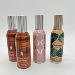 Bath & Body Works Room Sprays - Cinnamon & Clove Buds, Sweet Pea, Waikiki Beach Coconut