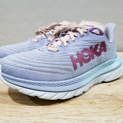 HOKA ONE ONE Women's Mach 5 Running Shoes (7B) Baby Lavender/Blue/Pink