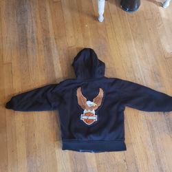 Children's Harley-Davidson motorcycle zip-up hoodie sweater