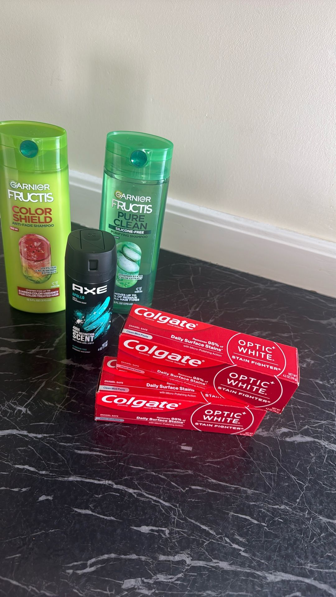 Shampoo, Axe & Colgate