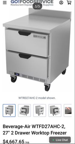 Beverage-Air WTFD27AHC-2-FIP 27" Two Drawer Worktop Freezer Traulsen True