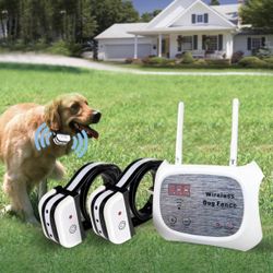 JUSTPET Wireless Dog Fence Electric Pet Containment System, Adjustable Control Range 50 to 2400 Feet, Safe Effective No Randomly Over Correction, Rech