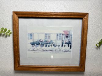 Dawna Barton's Framed "Dinner Call" Geese Art Print