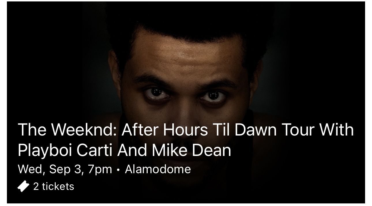 2 Tickets For The Weeknd