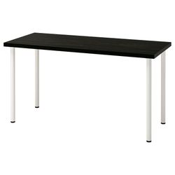 IKEA Desk, black top with white legs