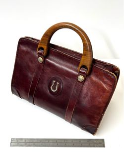 ⭐️ VINTAGE Caggiano Brown Leather Satchel Florence Italy