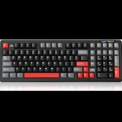 LINGBAO K98 PRO Wireless Mechanical Keyboard, Tri-Mode BT5.0/2.4GHz/USB-C, Gasket Custom Hot-Swappable Linear Switches Creamy Keyboard with Number 