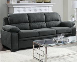 Halle plush gray sofa