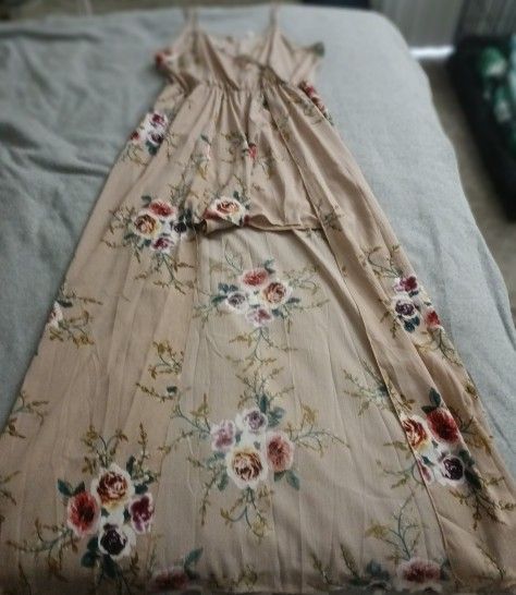 Tan and rose Romper