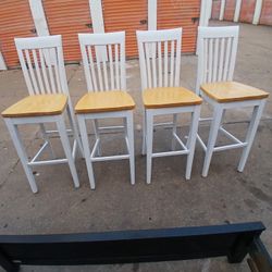 Ser Of 4 Bar Height Chairs