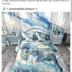 7 PC Marbling KING Comforter Set (NEW IN BOX)