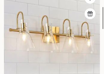 4 light Brass -gold vanity light , new in box