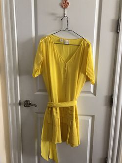 Yellow sheer silk dress