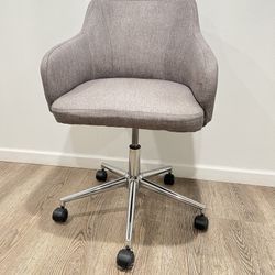 Grey Upholstered Office Chair (desk Chair) Adjustable Height $60