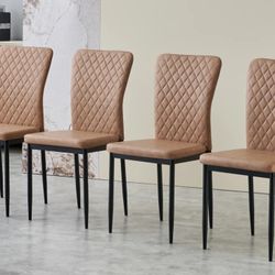 4 Camel Colored Chairs 