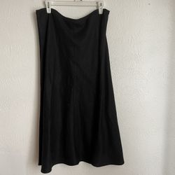 Eileen Fisher Black Linen Skirt 