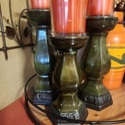 HOME INTERIOR SET OF 3 CANDLE HOLDERS ONLY. CANDLES NOT INCLUDED 