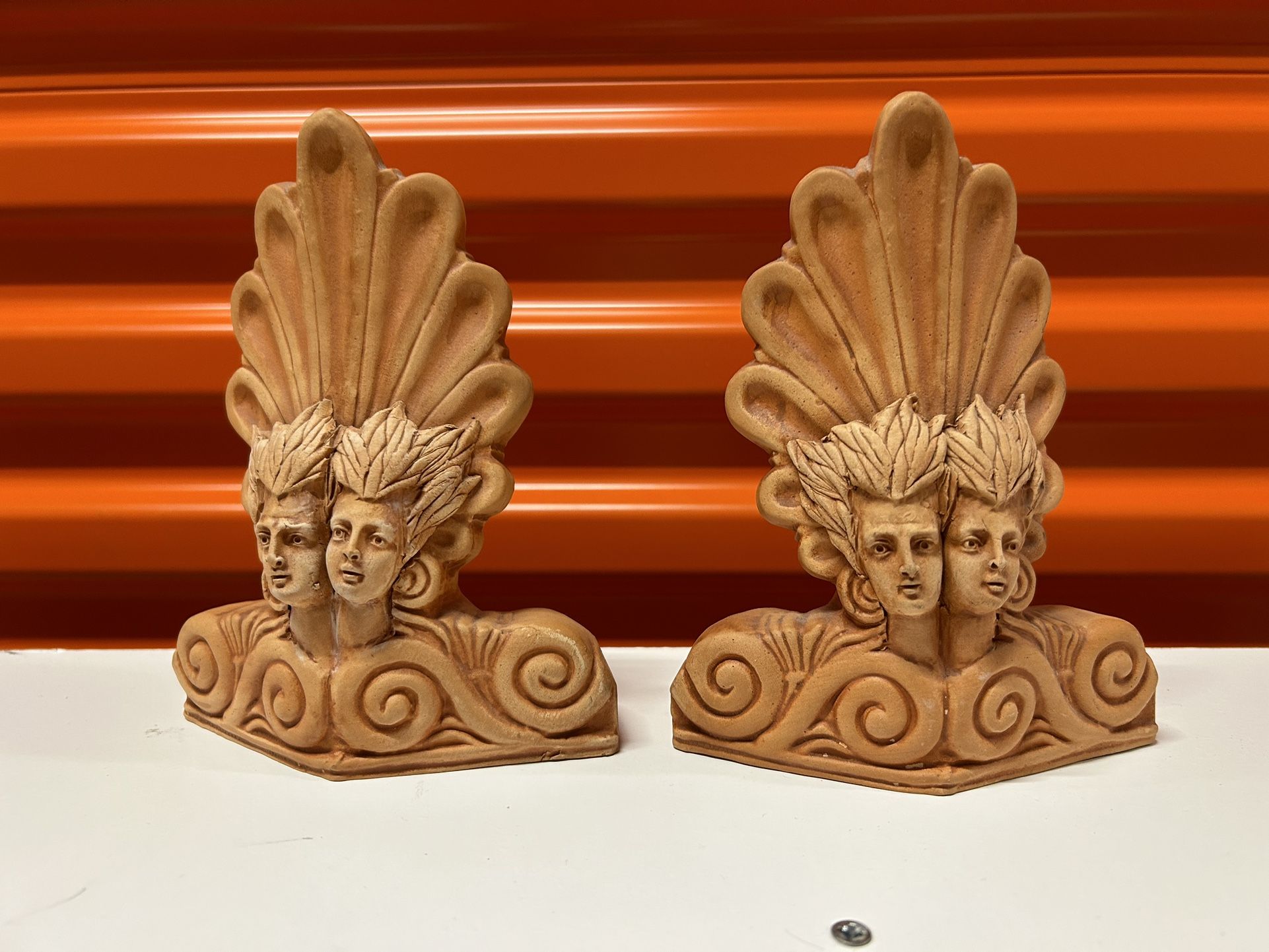 Pair of Ancient Greek Architectural Antefix, Ceramic Antafix