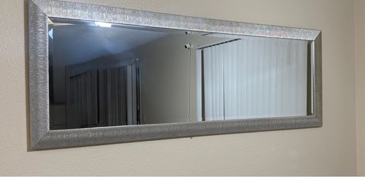 Modern large silver mirror