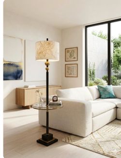 Uttermost Hollywood Regency Glass Table Floor Lamp