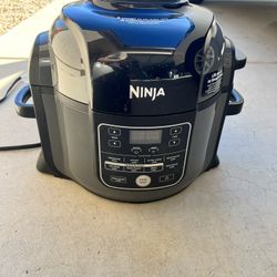 Ninja OP302 Foodi 9-in-1 Pressure, Broil, Dehydrate, Slow Cooker, Air Fryer, and Morey, with 6.5 Quart Capacity and 45 Recipe Book, and a High Gloss F